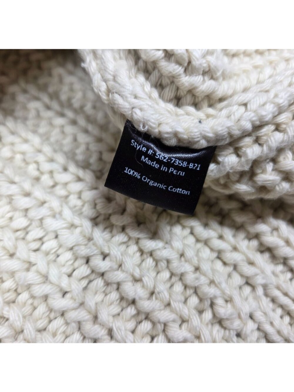 Jenni Kayne Sweater XS Cream 100% Organic Cotton Cable Knit Oversized Minimalist - Picture 5 of 9